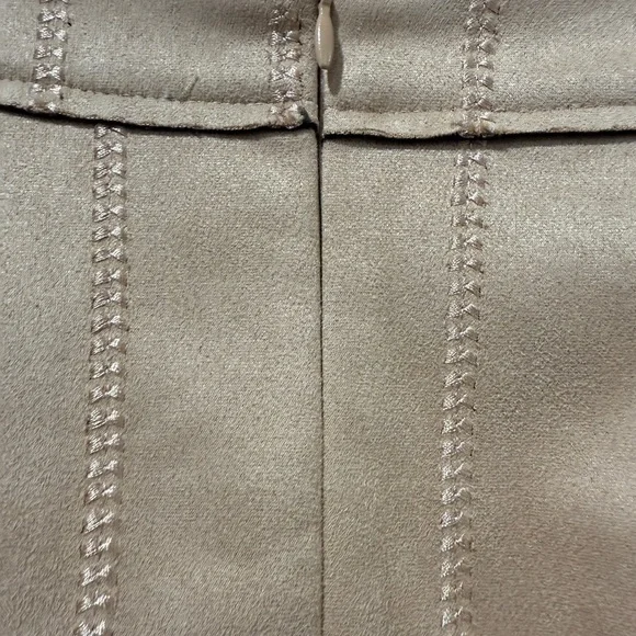 Tan Faux Suede Women's Skirt with Pockets - Picture 5 of 7